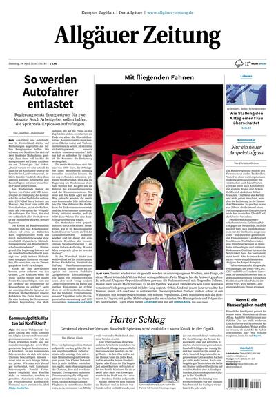 Hauptausgabe Allgäuer Zeitung Kempten 