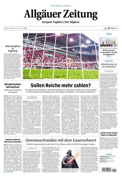 Hauptausgabe Allgäuer Zeitung Kempten 